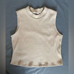 Mi Ami Ribbed Mock Neck Tank Top